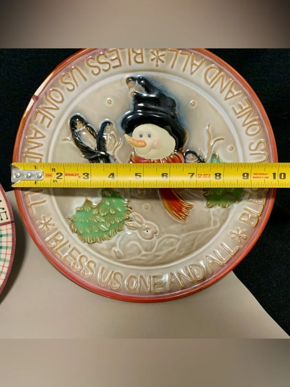 🔍Debbie Mumm “Gathering of Angels” Plate + Vintage Gift Magic Snowman Platter